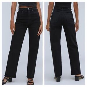 Everlane High Waist Straight Leg Jeans Black